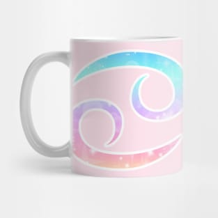 Cancer Zodiac Symbol in Magical Unicorn Colors Mug